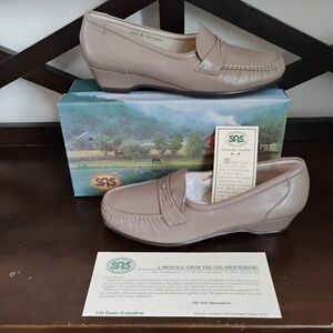 SAS Women's Taupe Leather Loafers